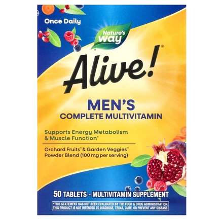 Nature's Way, Alive !, мультивитаминный комплекс для мужчин, 50 таблеток