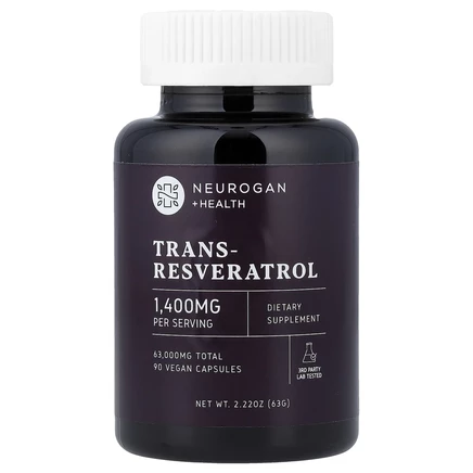 Neurogan Health, транс-ресвератрол, 90 веганских капсул (700 мг в 1 капсуле)