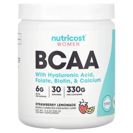Nutricost, Для женщин, BCAA, клубничный лимонад, 330 г (11,6 унции)