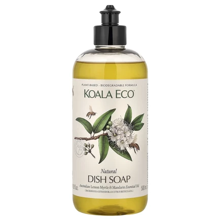 Koala Eco, натуральное средство для мытья посуды, с эфирным маслом австралийского лимонного мирта и мандарина, 500 мл (16,9 жидк. унции)