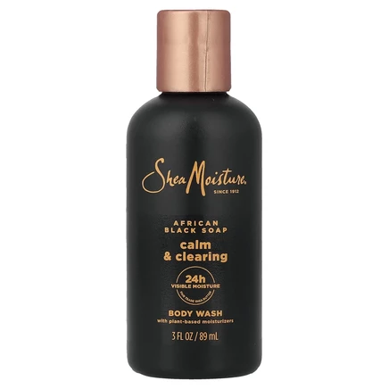 SheaMoisture, успокаивающий и очищающий гель для душа, африканское черное мыло, 89 мл (3 жидк. унции)
