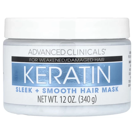 Advanced Clinicals, маска с кератином для гладкости волос, 340 г (12 унций)