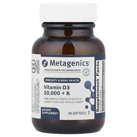 Metagenics, D3 10 000+ K`` 60 мягких таблеток