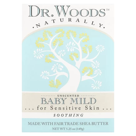 Dr. Woods, Мягкое детское мыло, успокаивающее, без запаха, 149 г (5,25 унции)