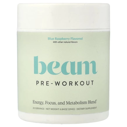 Beam Organics, предтренировочный комплекс, голубая малина, 194 г (6,84 унции)