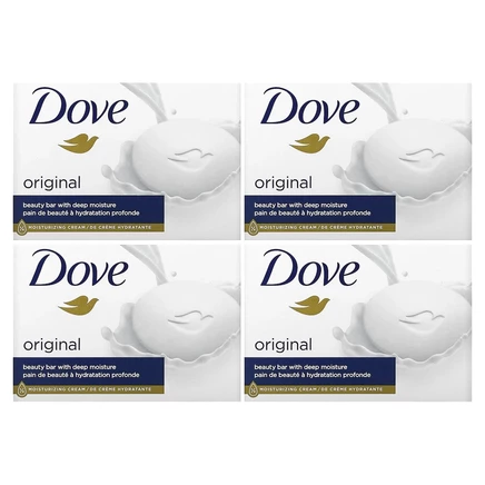 Dove, Мыло Beauty Bar, глубокое увлажнение, белое, 4 шт., По 106 г (3,75 унции)