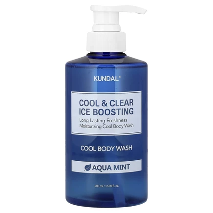 Kundal, Cool & Clear Ice Boosting, прохладный гель для душа, вода с мятой, 500 мл (16,9 жидк. Унции)