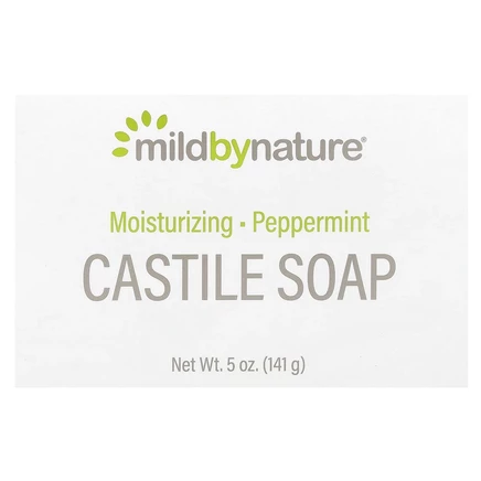 Mild By Nature, кастильское кусковое мыло, с ароматом перечной мяты, 141 г (5 унций)