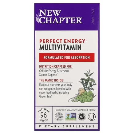 New Chapter, Perfect Energy, мультивитамины, 96 вегетарианских таблеток