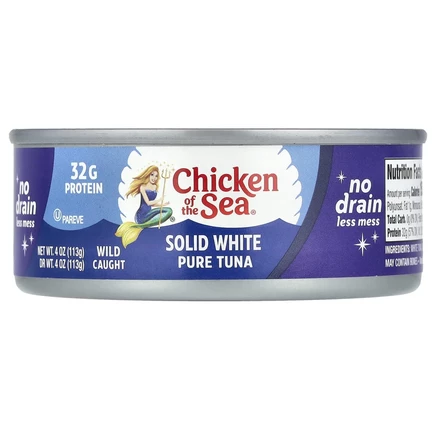 Chicken of the Sea, Цельный белый чистый тунец, 113 г (4 унции)