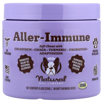 Natural Dog Company, Aller-Immune, для всех возрастов, 90 жевательных таблеток, 270 г (9,5 унции)