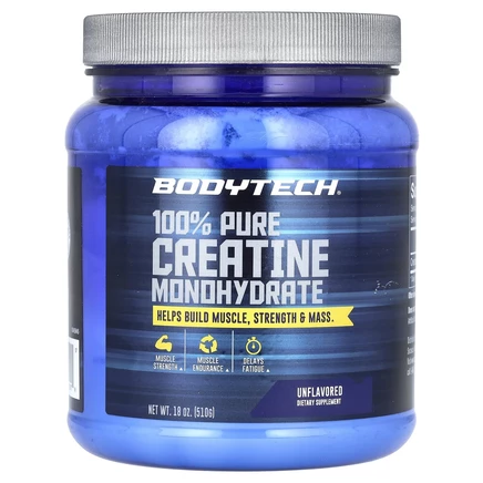BodyTech, 100% чистый моногидрат креатина, без добавок, 510 г (18 унций)