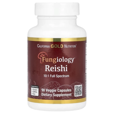 California Gold Nutrition, рейши (Ganoderma lucidum), полный спектр действия, сертифицированный органический продукт, 90 растительных капсул