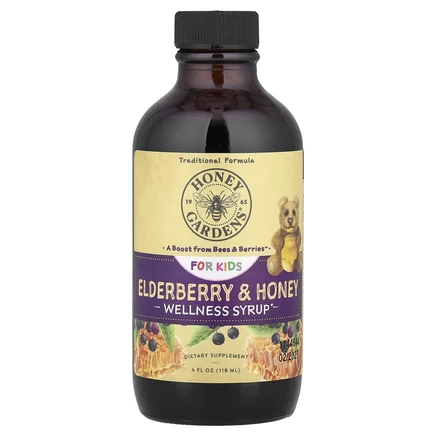 Honey Gardens, для детей, оздоровительный сироп, бузина и мед, 118 мл (4 жидк. унции)