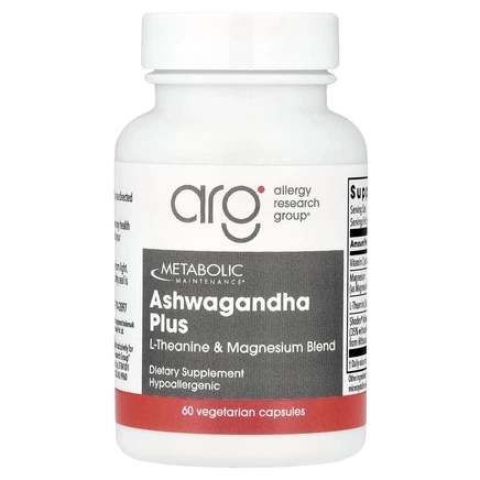 Metabolic Maintenance, Ashwagandha Plus, смесь L-теанина и магния, 60 капсул