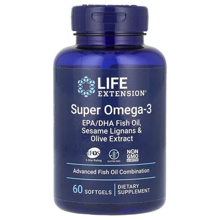 Life Extension, Super Omega-3, 60 мягких таблеток