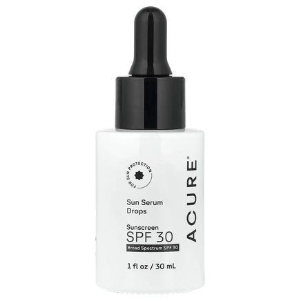ACURE, солнцезащитная сыворотка в каплях, SPF 30, 30 мл (1 жидк. унция)