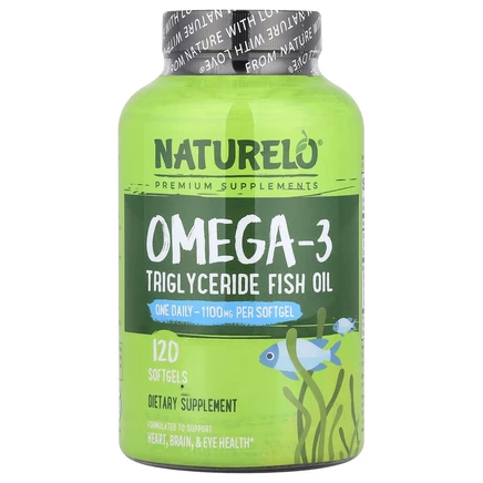 Рыбий жир NATURELO омега-3, 1100 мг, 120 капсул
