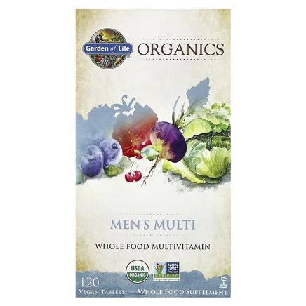 Garden of Life, MyKind Organics, мультивитамины для мужчин, 120 веганских таблеток