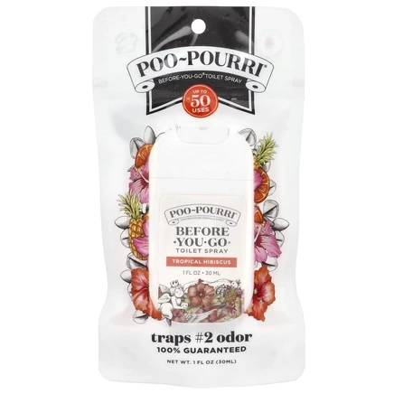 Poo-Pourri, Спрей для туалета Before-You-Go®, тропический гибискус, 30 мл (1 жидк. Унция)