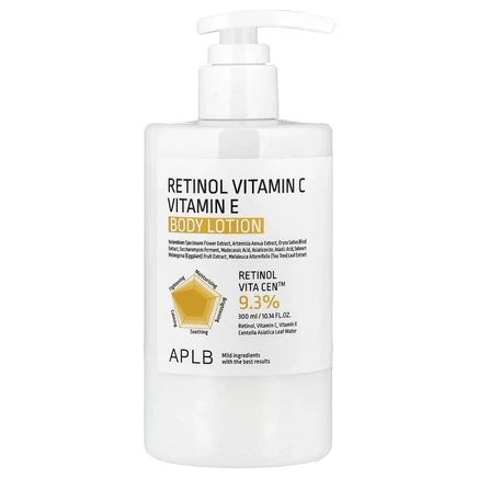 APLB, Retinol Vitamin C, лосьон для тела с витамином E, 300 мл (10,14 жидк. Унции)