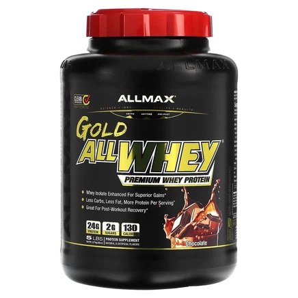 ALLMAX, Gold AllWhey, сывороточный протеин премиального качества, шоколад, 2,27 кг (5 фунтов)