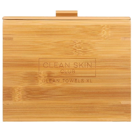Clean Skin Club, Luxe Bamboo Box, чистые полотенца, размер XL, контейнер с крышкой, 50 шт.