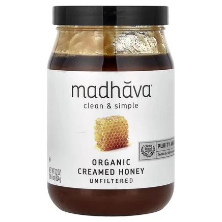 Madhava Natural Sweeteners, Clean & Simple, Органический крем-мед, нефильтрованный, 22 унции (624 г)