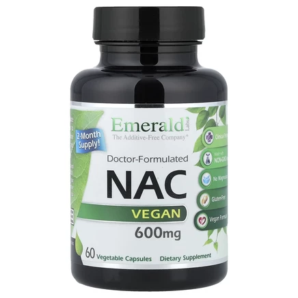 Emerald Laboratories, NAC для веганов, 600 мг, 60 растительных капсул