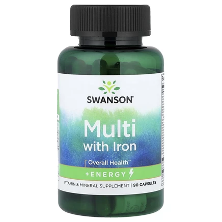 Swanson, Мультивитамины с железом, 90 капсул