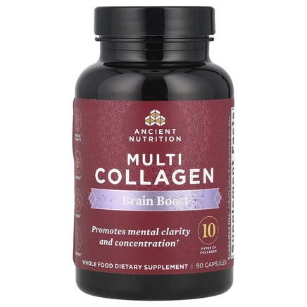 Ancient Nutrition, Multi Collagen, Brain Boost, 90 капсул
