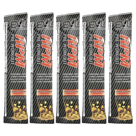 EVLution Nutrition, RPM, предтренировочный комплекс, тропический пунш, 5 пакетиков по 7,8 г (0,27 унции)