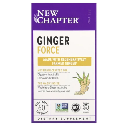 New Chapter, Ginger Force, 60 вегетарианских капсул