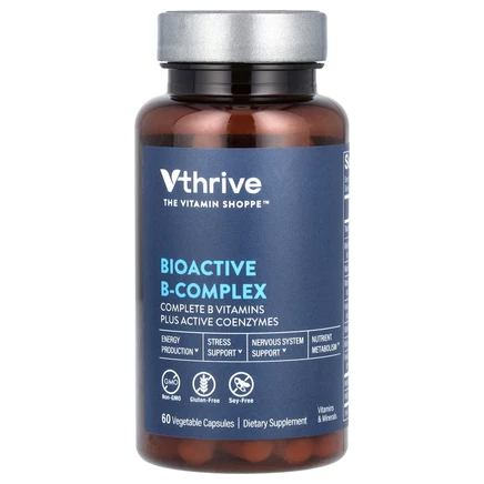 Vthrive, Биоактивный комплекс витаминов группы B, 60 растительных капсул