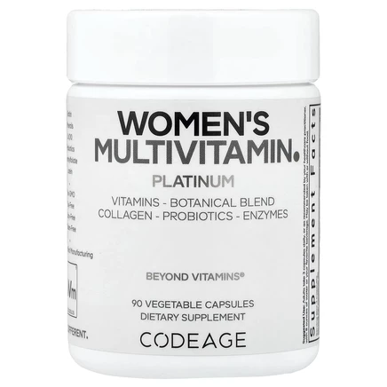 Codeage, мультивитамины для женщин, Platinum, 90 растительных капсул