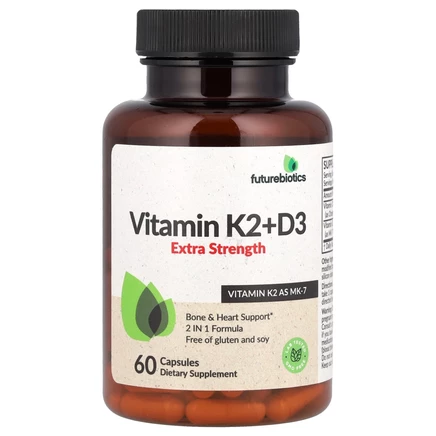 Futurebiotics, Витамин K2 + D3, повышенная сила действия, 60 капсул