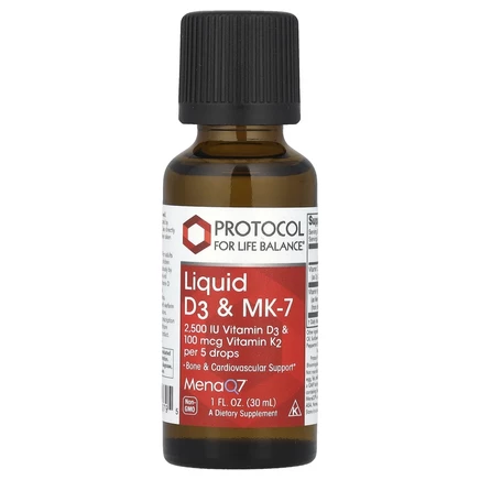Protocol for Life Balance, Жидкие D3 и MK-7, 30 мл (1 жидк. Унция)