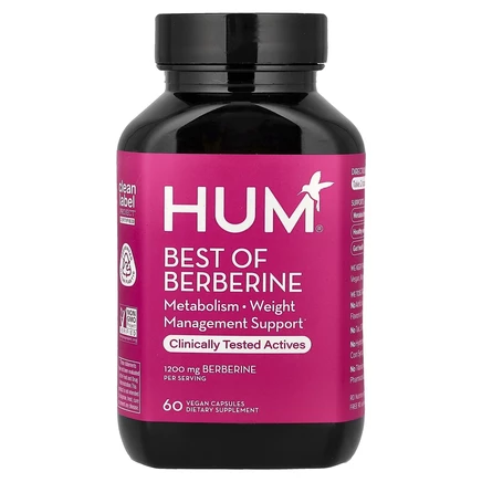 HUM Nutrition, лучшее из берберина, 1200 мг, 60 веганских капсул (600 мг в 1 капсуле)