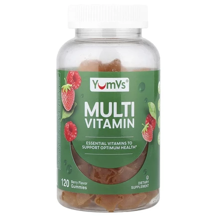 YumVs, мультивитаминный комплекс, со вкусом ягод, 120 жевательных таблеток