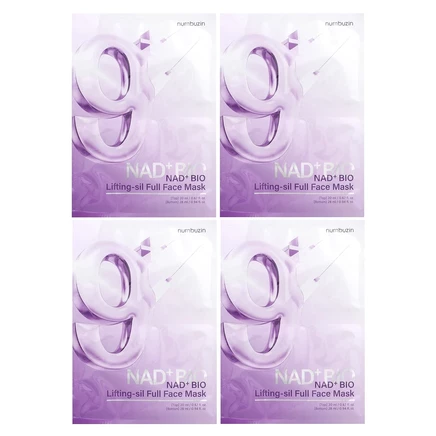 Numbuzin, Полнолицевая маска для лица NAD + Bio Lifting-sil, 4 шт.