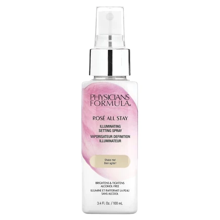 Physicians Formula, Rosé All Stay, спрей для сияния кожи, без спирта, розовый, 100 мл (3,4 жидк. унции)
