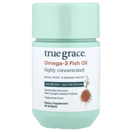 True Grace, рыбий жир с омега-3, 60 мягких таблеток