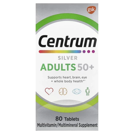 Centrum, Серебро, для взрослых старше 50 лет, 80 таблеток