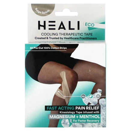 Heali Medical Corp, охлаждающий кинезиологический тейп, бежевый, 20 предварительно нарезанных полосок