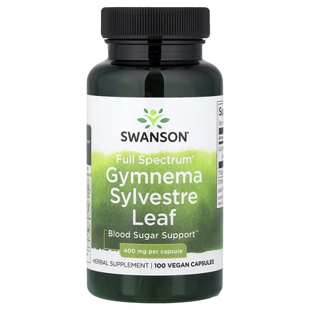 Swanson, Gymnema Sylvestre Leaf, полный спектр действия, 400 мг, 100 капсул
