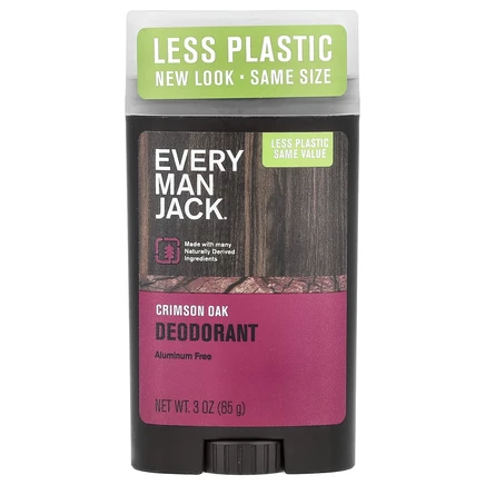 Every Man Jack, дезодорант, без алюминия, малиновый дуб, 85 г (3 унции)