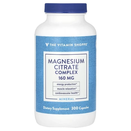 The Vitamin Shoppe, комплекс цитрата магния, 160 мг, 300 капсул