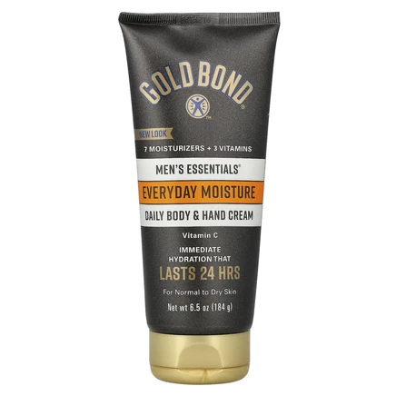 Gold Bond, Men's Essentials, ежедневный крем для тела и рук, для нормальной и сухой кожи, 184 г (6,5 унции)