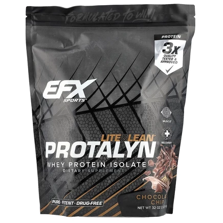 EFX Sports, Protalyn® изолят сывороточного протеина, шоколадная крошка, 907 г (2 фунта)