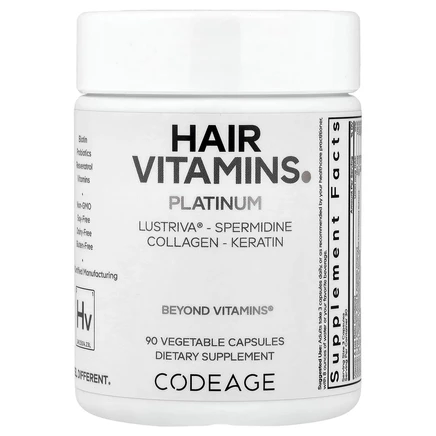Codeage, Platinum, витамины для волос, 90 растительных капсул